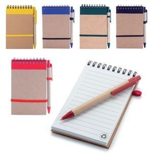 ECOCARD RECYCLED CARDBOARD COVER WIRO BOUND FLIP NOTE PAD