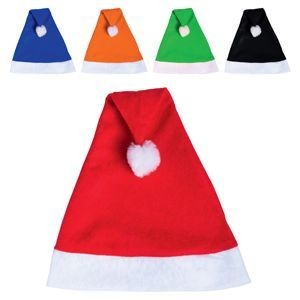 FATHER CHRISTMAS SANTA HAT with White Trim & Bobble