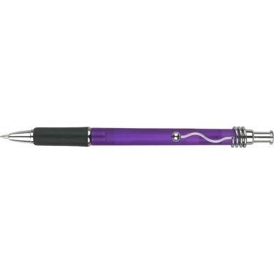 VIPER FROST BALL PEN in Frosted Purple with Black Grip & Silver Trim