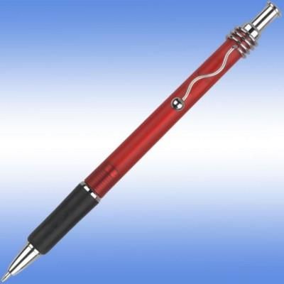 VIPER FROST BALL PEN in Frosted Red with Black Grip & Silver Trim